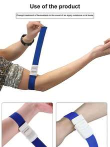 1条可调节扣环应急带，适合户外旅行，弹性可调节，单人使用，带快速释放扣，便携式生存必备品，适用于露营、运动和家庭应急准备。 - 彩色 - 查看 4