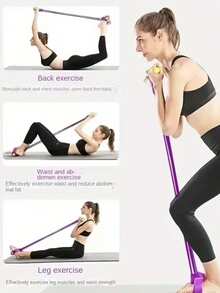 Multifunctional Resistance Band - Stackable TPE Material Exercise Equipment, Suitable For Home Fitness, Abdominal And Arm Exercises, Medium Resistance, Full Body Shaping, Abdominal Trainer, Sit-Up Assist, Home Gym Equipment | Multifunctional Fitness Tool | Durable TPE Material - Multicolor - View 6