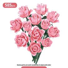 546/585片玫瑰花积木套装 - 植物系列 DIY 人造花，适用于家居装饰，适合情人节、周年纪念日和生日 - 彩色 - 查看 11