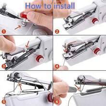 Máy may mini không dây cầm tay - Dễ sử dụng, chạy bằng pin, thích hợp cho các dự án may mặc và dệt may DIY, đáp ứng mọi nhu cầu may vá gia đình - May nhanh, phù hợp cho người mới bắt đầu và người lớn, màu trắng/đen (Lưu ý: Màu sắc phụ kiện ngẫu nhiên - Không bao gồm pin AA) - Nhiều màu - Xem 8