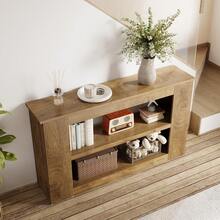 Tribesigns Mesa consola, mesa auxiliar para salón y recibidor, 110 x 35 x 75 cm, consola de madera para entrada, pasillo, recibidor, marrón vintage - Marrón - Ver 7