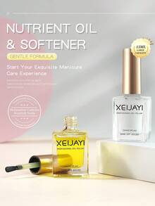 XEIJAYI 2支装 15ml 指甲营养油及软化剂去角质产品，用于指甲护理，直接预防倒刺，去除角质，软化指甲，温润柔化指甲，适用于美甲沙龙护理 - 營養油&軟化劑 - 查看 2