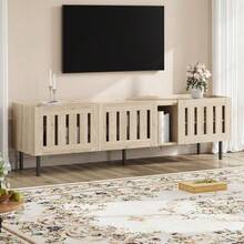 TV-bänkar och underhållningscentraler - Naturlig + MDF - Visa 6