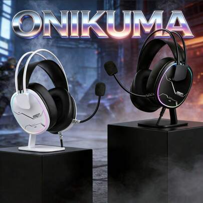  ONIKUMA X91 RGB Trådbundna Headset Over-Ear Hörlurar 3,5 mm Jack Låg Latens Trådbunden Design Justerbart Huvudband Volymkontroll Två Färgalternativ