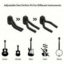 1pc Guitar Wall Mount Holder With Adjustable Soft Hook Universal Type Guitars Ukulele Bass Erhu Hanger - Multicolor - View 8