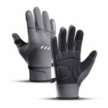 Vilico Unisex Cycling & Fitness Warm Gloves (Black & Gray), Anti-Slip Support Training Grip Equipment, Protective & Durable Workout Gloves, Suitable For Mountaineering, Climbing, Roller Skating, Cycling, Walking Dogs, Weightlifting, Running, Sports, Touchscreen Gloves, Night Riding Gloves, Built-In Light Strips - Multicolor - View 10