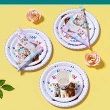 Cute Cat Happy Birthday Disposable Plates, Napkins, Cups - One-Time Party Supplies Set, Fits 25 Guests, Disposable Paper Plates Party Tableware Suitable For Birthday, Wedding, Theme Party, Family Picnic - Multicolor - View 5