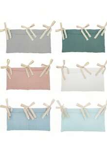 Bolsa organizadora dobrável de bambu trançado, com design de dupla camada, ideal para guardar fraldas, absorventes de amamentação e outros acessórios. - Multicolorido - Ver 2
