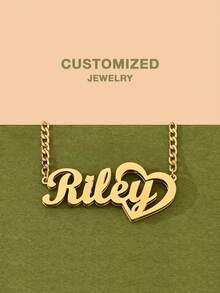 [Valentine's Day Selection] Personalized Customized Necklaces, Customized Text Necklaces, Heart Double-Layer 3D Necklaces, Valentine's Day Gifts, Gold And Stainless Steel Jewelry, Customization, Gift Box Style, Gift Selection. - Selected Items - View 3