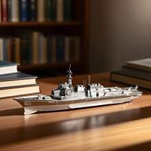 1 Set DIY Metal Assembly Toy Ship Model, For Ages 14+ Only, 3D Puzzle Game Creative Toy Warship Model, Craft Home Decor, Artwork, Birthday Gift - Multicolor - View 9