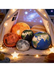 月球、地球、太阳行星毛绒玩具太空行星枕头太阳系毛绒球3D毛绒球益智玩具，适合家长在家学习办公使用。 - 彩色 - 查看 8