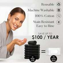 Bathroom Showering Body Spa Gym Premium 100% Cotton Reusable Super Soft Absorbent Luxury Wash Cloths Face Towels - As Pic - View 4