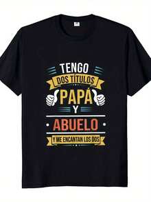 Tengo dos títulos: Papá y Abuelo. Camiseta retro divertida con un dicho en español. Regalo para papá. Camiseta casual de algodón. Conjuntos. - Blanco - Ver 6