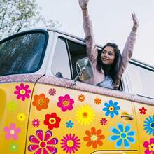 180pcs Daisy Flower Stickers For Car, Truck, Window Decor - 12 Sheets - Multicolor - 查看 4