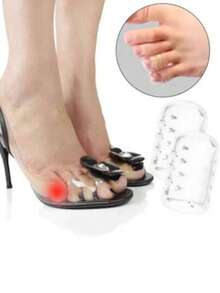 50/5 piezas Protector de dedos transpirable, Cubierta de dedos deportiva impermeable y antideslizante, Adecuado para tacones altos de mujer, Zapatos planos de mujer, Zapatillas de hombre para uso diario, Para senderismo - transparente - Ver 4