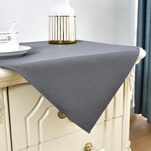 Mantel de mesa cuadrado pequeño de 24x24 pulgadas, lavable de poliéster, mantel de mesa lateral sólido gris de alta resistencia, cubierta de mesa auxiliar para comedor, hogar y fiestas - Gris, 24 pulgadas x 24 pulgadas, cuadrado - Ver 5