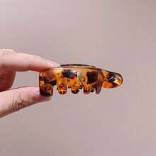 4Pcs Vintage Banana Hair Clips For Women, Non-Slip Oval Leopard Print Large Hair Clamps, Amber & Black Ponytail Holder Accessories For Thick Curly Hair - 4 màu - Xem 5