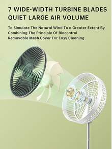 Portable Desktop Electric Fan 5400/7200mAh Ultra Long Battery Life USB Rechargeable Foldable Telescopic 90° Rotating Floor Mini Fan Timer Remote Control Auto Oscillation Essential Cooling Tool For Hot Weather Holidays - Multicolor - View 10