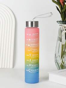 1pc 300ml/10oz Plastic Water Bottle, Portable With Cap & Strap, Multiple Colors Available, Suitable For Outdoor, Camping, Gym, Holiday & Birthday Gift