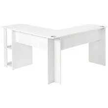 (=WF314182AAA) Corner Desk 140 Cm, L-Shaped Computer Desk With 2 Shelves, H 75/W 140/D 140 Cm, White - trắng - Xem 10