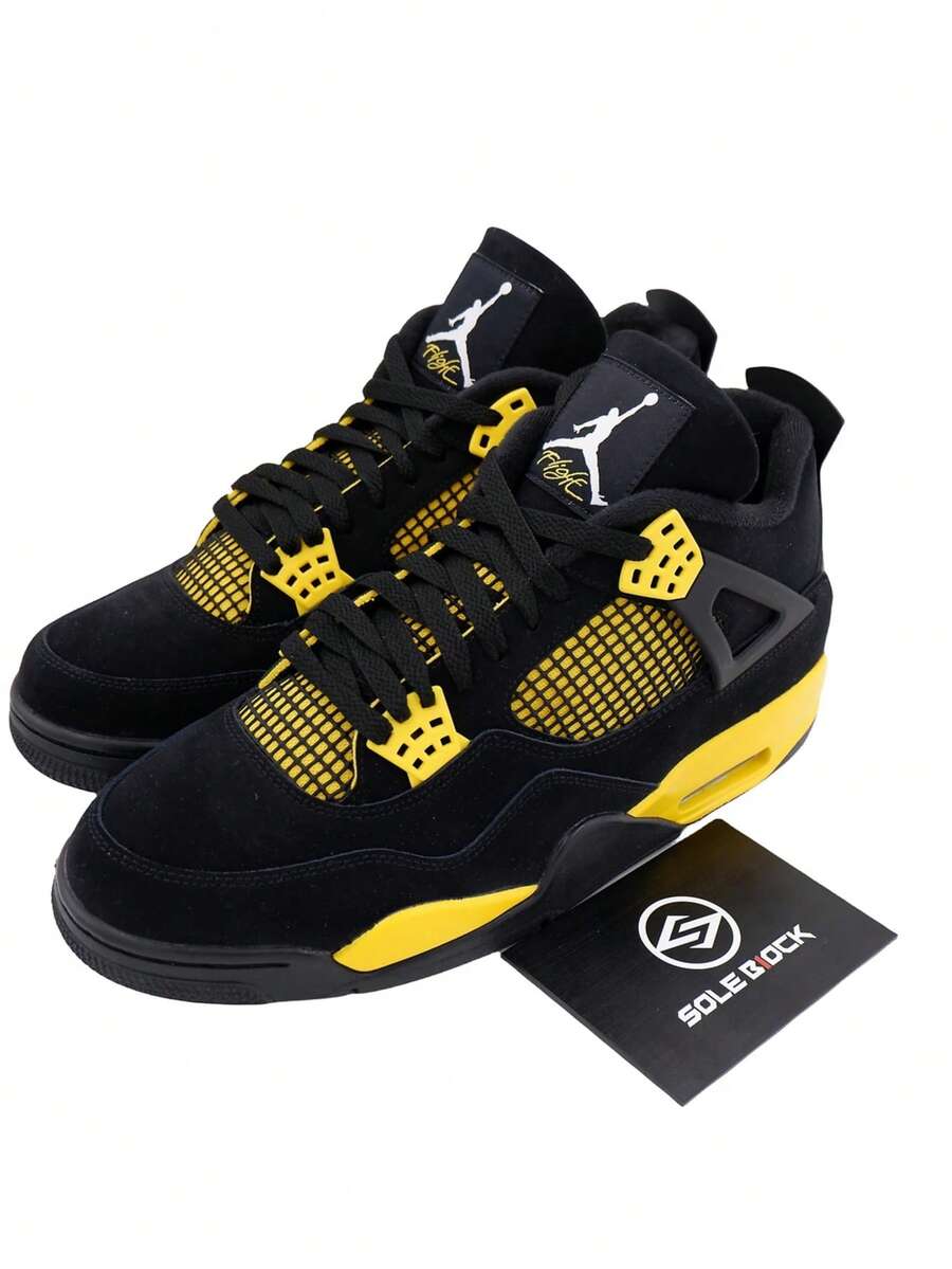Nike Air Jordan 4 Retro Yellow Thunder 2023 AJ4 JORDON 4 Mens Men's Shoes Retro Basketball Shoes - Nhiều màu - Xem 1