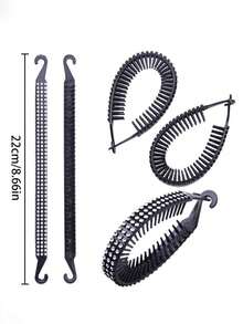 2pcs Heart-Shaped Banana Hair Clips, Black - Can Be Used To Fix Hair And Style, Soft Yet , Suitable For Buns, Ponytails And Updos, Claw Clips, Hair Barrettes - Black - View 3