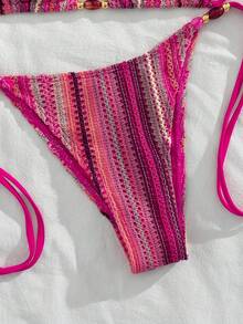 Bộ bikini hai mảnh gợi cảm, thời trang nữ, tươi trẻ, năng động, dễ thương, cao cấp, quyến rũ, thường ngày, lãng mạn, thích hợp cho kỳ nghỉ, đi biển, dự tiệc, đính hạt, kiểu buộc dây cổ, bộ đồ bơi hai mảnh gợi cảm, bộ sưu tập Xuân/Hè mới. - Nhiều màu - Xem 5