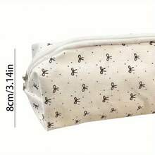 1 Elegant Black Bow Pencil Case - Large Capacity Makeup Organizer & Stationery Storage Box, With Zipper Closure, Office Organizer Bag, Durable Canvas Pencil Case Suitable For University, Work, Gift Giving - Elegant Desktop Decoration, Charming Pattern Design, High-Quality Zipper, Sturdy Structure, Office Professional Essential, Office Organization, Gift For Her, Fashion Accessories, Decorative Storage, High-Quality Fabric, Durable Zipper, Desktop Organizer, Office Worker - Black Butterfly - View 4