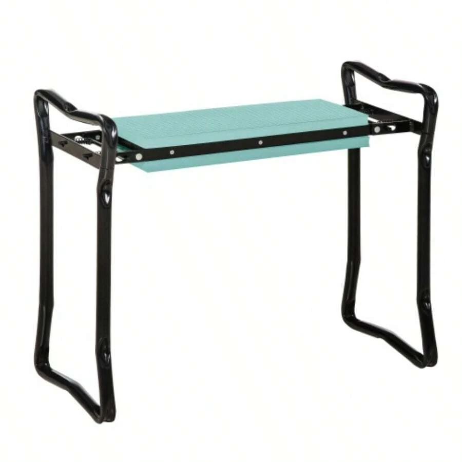 Kneeling Bench For Gardening, Foldable Garden Stool, Kneeling Aid With A Weight Capacity Of Up To 150 Kg, Made Of EVA Foam And Steel, Dark Green, 58 X 28 X 49 Cm, For Comfortable Work In The Garden. - Green - View 1