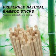 Natural Bamboo Skewers 100 PCS For BBQ Grilling Fruit Kabobs Appetizers Cocktails Corn Dogs Chocolate Fountain Crafts Bouquets Party Food Sticks - 1 - View 3
