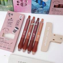 4 支装多主题（猫爪/咖啡/海豚/奶茶）可伸缩可擦凝胶笔 - 可爱卡哇伊书写工具，配有柔软握柄、不晕染可擦墨水（擦拭不留残胶）和顺滑的按压式伸缩设计，使用方便。 - 咖啡主題 - 查看 2