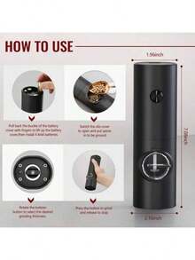 Electric Salt And Pepper Grinder Set With Base, Pepper Mill, Coarse Grinder, Battery Powered, Electric Grinder, Electric Salt And Pepper Mill, Salt And Pepper Grinder, Ideal For Home And Kitchen Use (Battery Operated)