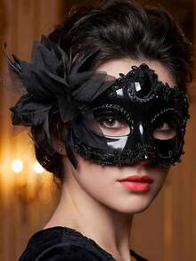 1 chiếc mặt nạ Venice màu đen ren hoa trang trí dành cho nữ, mặt nạ hóa trang thời trang và thanh lịch, tạo thêm vẻ bí ẩn và quyến rũ cho những dịp đặc biệt, phù hợp cho Ngày Valentine, lễ hội Carnival, dạ hội hóa trang. - Nhiều màu - Xem 7