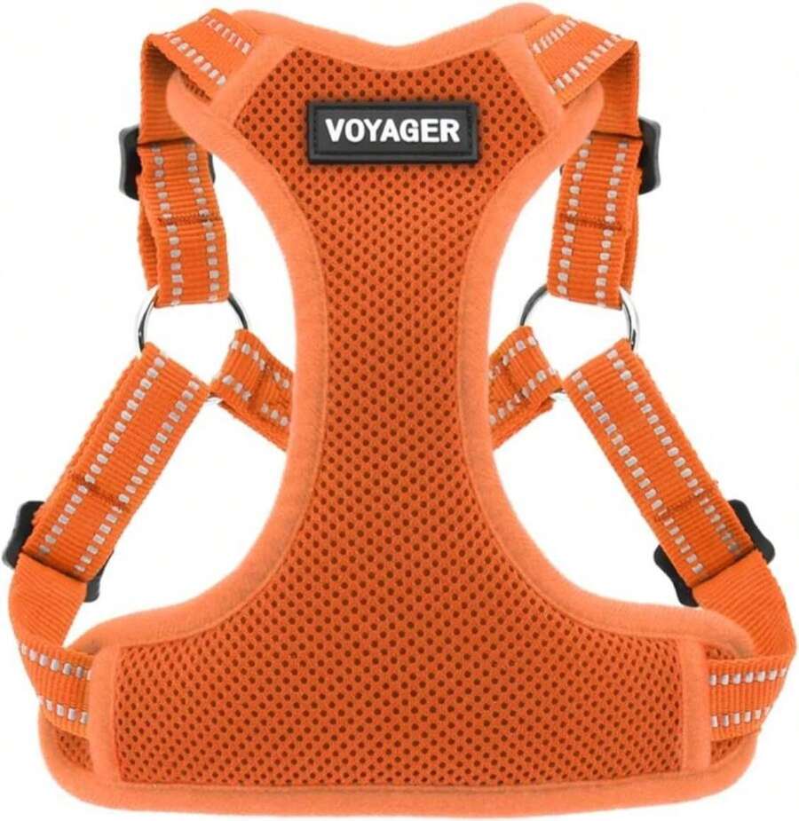 Best Pet Supplies Voyager Adjustable Step-In Flex Breathable Mesh Dog Harness For Small Medium Large Dogs (Orange), XL - ColorF - View 1