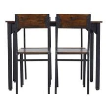 Living And Home 5 Piece Space Saving Dining Table And Chairs Set 4 Seater E1 Grade Particleboard Iron Adjustable Feet Easy Clean For Kitchen Living Room - Black + Dark Brown - View 7