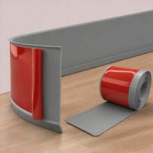 自粘式踢脚线，3.93 英寸橡胶踢脚线乙烯基墙面踢脚线，柔性踢脚线装饰条，粘性踢脚线装饰条橡胶弧形踢脚线（3.28 英尺，白色） - 彩色 - 查看 12