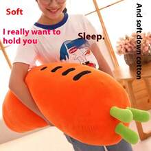 1pc Super Soft Plush Carrot Pillow Doll, Realistic Fruit Stuffed Doll, Women's Sleeping Leg Pillow, Birthday/Christmas/Halloween Gift, Perfect Present