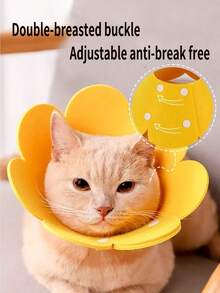 1PC Cat Sterilization Collar, Anti-Licking Hood, Collar, Collar, Cat And Dog Pet Supplies Artifact, Pet Collar, Light And Thin Hood, Postoperative Recovery, Adjustable Collar, Dog Anti-Bite Protective Cover - Yellow - View 4