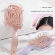 1pc Gold Curling Hair Brush, Professional Salon Styling Comb, Anti-Static Heat-Resistant Aluminum Ceramic Styling Brush, Suitable For All Hair Types - Multicolor - View 6