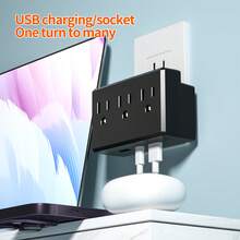 Buy One Get One Free ! This Ultra-Compact 6-In-1 Wall Socket Is Small And Portable, Featuring 3 AC Ports, 2 USB Ports, And 1 Type-C Port. - US B Type Plug(110-127V) - View 8