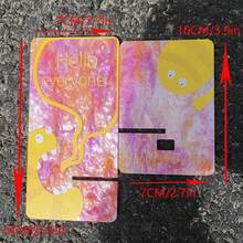 1pc 5.5*2.7in Acrylic Cartoon Creative Mica Board Transparent Desk Stand Holder For Smartphone & Tablet - Mica Pink - View 4