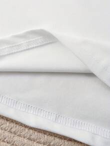 Women's Pure Cotton T-Shirt , Short Sleeve Round Neck Casual Top, Soft Breathable Basic Tee, S-XXXL Sizes Available, Summer Fashion, Daily Wear, Loose Fit,Suitable For All Seasons - style_at - 查看 4