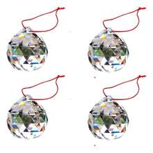 Kit Feng Shui Bolas Esferas Multifacetada Cristal K9 40mm mais cordão vermelho. - 4 esfera + 4 cordões - Visão 1