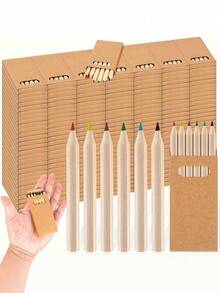 Bộ bút chì màu mini 10/8/4/2 hộp, 6 chiếc mỗi hộp, bút chì ngắn 3,5 inch, 6 màu khác nhau mỗi hộp, đã được gọt sẵn, bằng gỗ, thích hợp cho gia đình, tiệc sinh nhật, trường học, giáo viên, mỹ thuật, thủ công, học tập, vẽ, lớp học, dụng cụ nghệ thuật - Nhiều màu - Xem 16