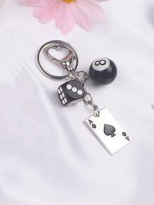 1. Móc khóa hình xúc xắc bi-a sáng tạo mới dành cho nam và nữ, mặt dây chuyền hợp kim hình quân bài poker, phụ kiện túi xách thời trang và cá tính, quà tặng cần thiết cho nam giới khi đi du lịch. - Nhiều màu - Xem 3