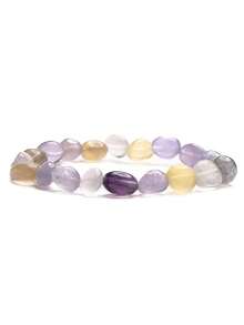 Asymmetrical Shaped Amethyst, Jade, Agate Beaded Bracelet - Bracelet - View 30