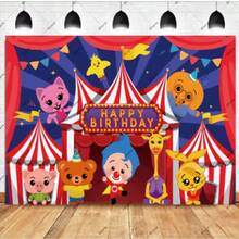 Various Plim Backgrounds Birthday Party Photography Cartoon Photo Background Rainbow Vinyl Desktop Banner Decoration Supplies - Vibrant Cartoon Clown & Animal Friends Birthday Backdrops Festive Circus & Balloon Themed Party Decor Winter Cozy Indoor Home Hanging For Living Room & Party Venues Valentine's Joyful Home Accents Charming Celebration & Playful Theme Backdrops Stylish Cheerful Interior Decor For Winter Party & Gathering Eye-Catching Birthday Backdrops Perfect For Valentine's Day Preparation & Birthday Party - Trắng 3 - Xem 2