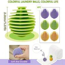 3/4 Pieces, Reusable Plastic Clothes Dryer And Lint Remover Balls, Anti-Static Clothing, Laundry Balls, Reusable Anti-Laundry Balls, Washing Dryer Balls, Washing Fabric Softener Balls, Laundry Care, Cleaning Supplies - Multicolor - View 6