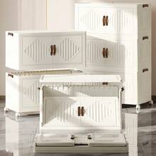 多层可折叠储物柜，塑料玩具收纳架，家用储物衣柜，置物架 - 彩色 - 查看 2