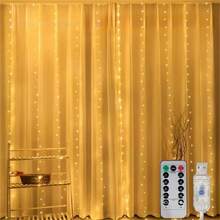 Lampu Hias Tirai LED 3/6m dengan Kontrol Jarak Jauh dan USB, Lampu Peri untuk Dekorasi Natal Kamar Tidur dan Rumah - Lampu tirai USB - View 10